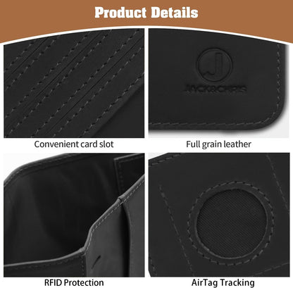 Jack&Chris Genuine Leather Handmade Passport Holder For Travel, RFID Blocking Passport Holder with Card Slots, Travel Essentials wallet with Pen Holder for Women and Men for Gifting, Black