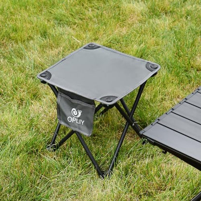 Opliy Camping Stool 2 Pack,13.5 Inch Portable Folding Stool for Outdoor Gardening and Beach Hiking Fishing,Foot Stool with Carry Bag (Gray)