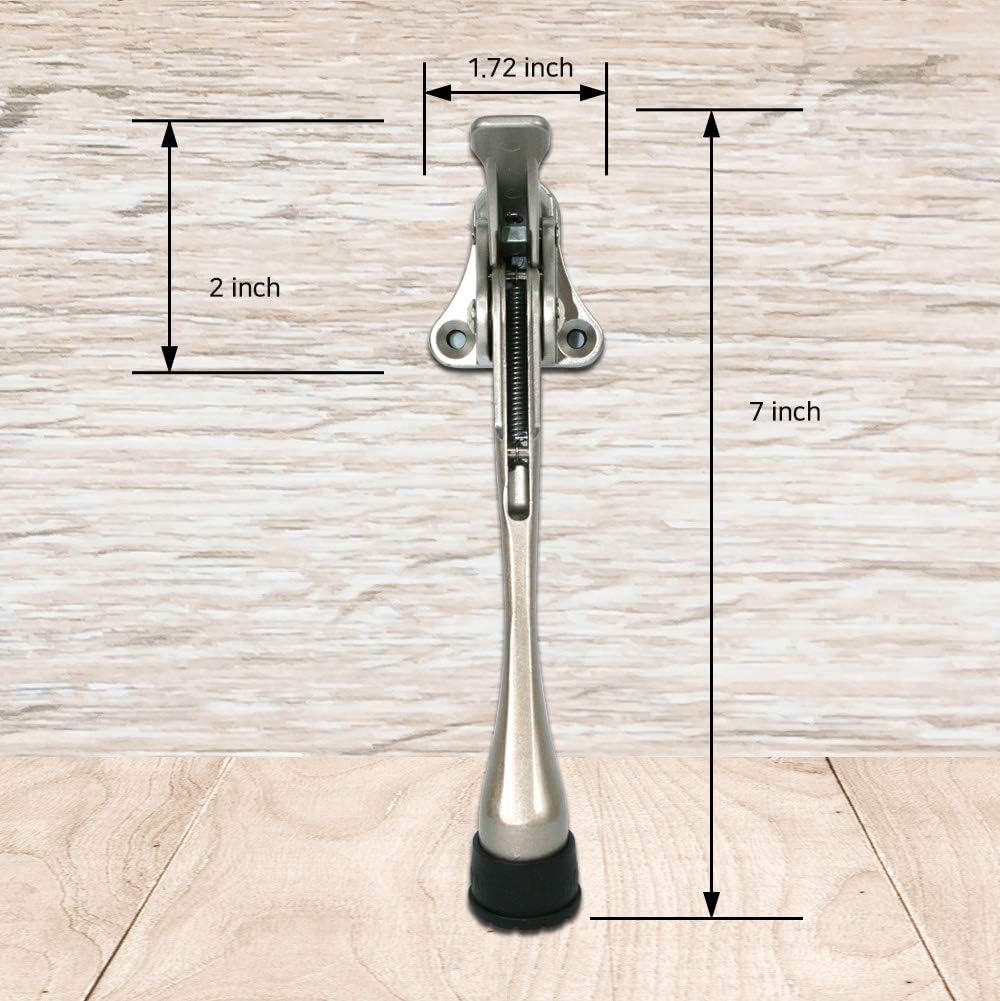 Door Stopper, One-Touch semi-Automatic Metal Door Stopper, with Non-Slip Rubber Tip for Wood, Concrete, Tiled, and Carpeted Floors (6inch x 15pack, Black)