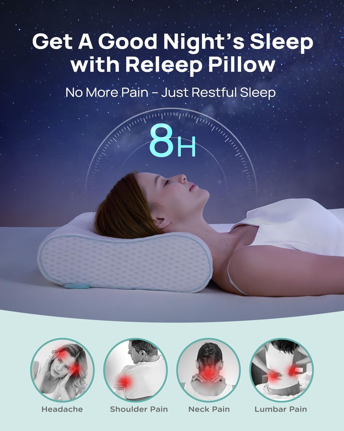 Cervical Neck Pillow, Side Sleeper Pillow for Neck Pain Relief, Adjustable Contour Pillow for Sleeping, Ergonomic Memory Foam Pillow, Orthopedic Cooling Pillow Back Stomach Sleeping, Queen Size