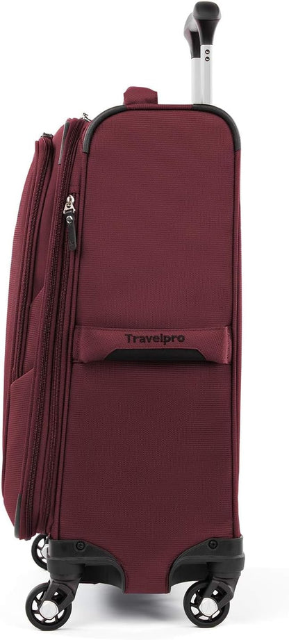 Travelpro Maxlite 5 Softside 2pc Set Expandable Carry On Luggage with 4 Spinner Wheels/Soft Underseat Tote, Lightweight Suitcase, Men and Women, Burgundy