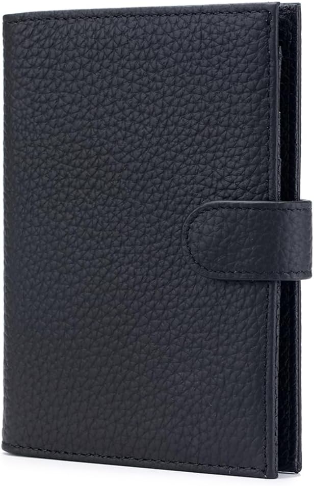 RFID Slim Passport Holder for Travel – Leather Passport Wallet for Women & Men with Card Slots, Zippered Coin Pocket, SIM Card Slot – Travel Passport Cover Case (Black)