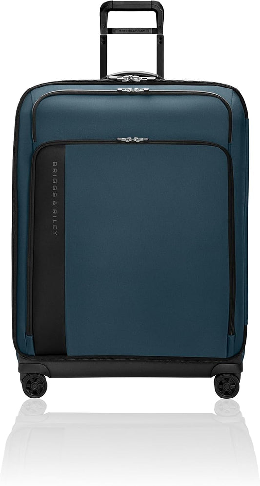 Briggs & Riley 29" Large Expandable Spinner - Checked Luggage for Travel, Suitcases with Wheels, Softside Rolling Bag for Men & Women - ZDX Collection, Ocean