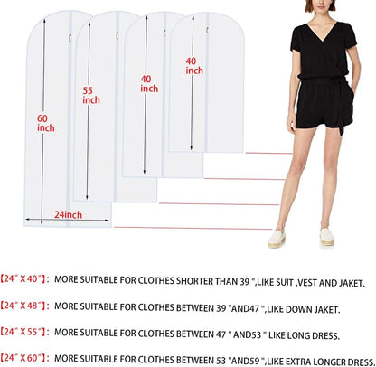 Garment Bags (set Of 12) for Wedding Dress Garment Bag Closet Cover for Open Closet Clothes Storage Bag with Zipper Gown Garment Bag for Long Dresses