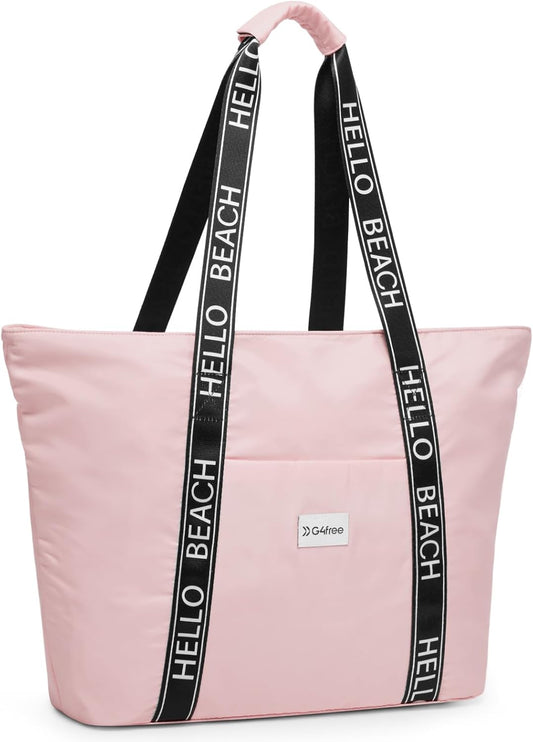 G4Free Beach Bag, Waterproof Beach Bags for Women, Personalized Strap Tote Bag for Women Birthday Gifts