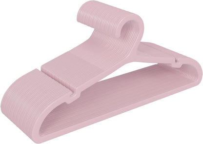 30 Pack Clothes Hangers, Non Slip Plastic Coat Hangers, Space Saving, Heavy Duty, Hanging Dry Wet Clothes, 16.4" x 8.3", Light Pink, UAPY0530P
