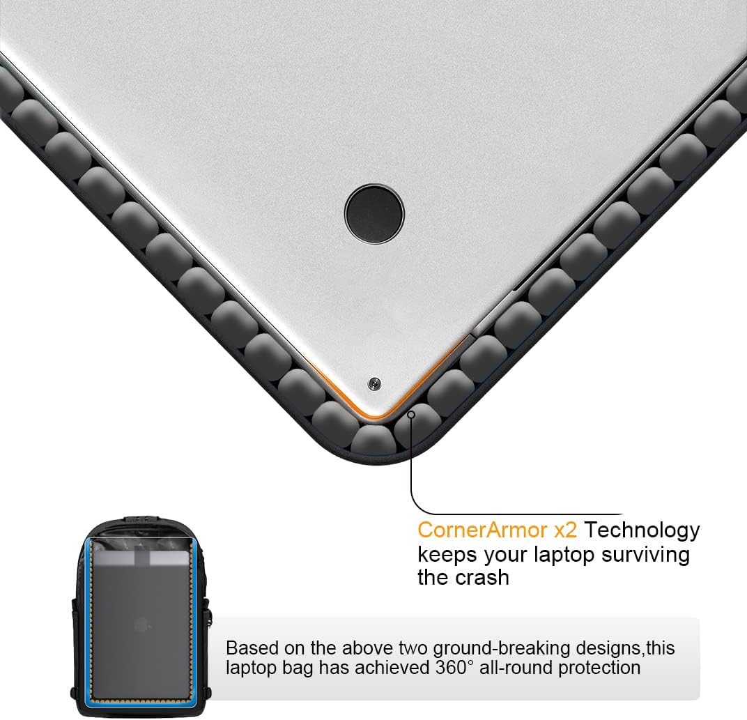 Canvas Laptop Backpack-Anti Theft Bag for Men Women,Rucksack Fits 15.6Inch Laptop, Work Travel with USB Charging Port and Lock