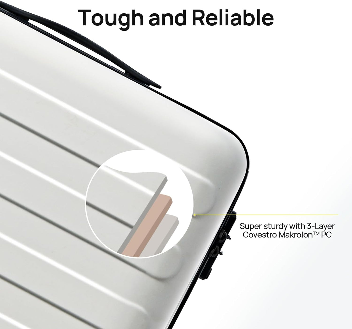 Carry on Luggage 22 X 14 X 9 Airline Approved, 20 Inch Luggage for 3-5 Days Travel, Double Spinner Wheels, 100% Hardshell PC, TSA Lock (05-Lily White (Basic), Checked 24-Inch)