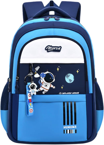 MITOWERMI Astronaut-space Backpack for Boys-Girls Elementary Middle School Backpack Book Bags for Boys Kids Lightweight Back Pack Blue