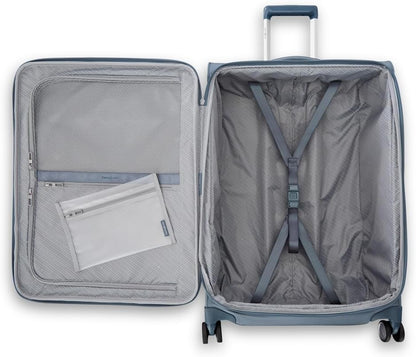 Samsonite UpLIFT Lightweight Large Checked Softside 3-Piece Luggage Set with Spinner Wheels - Expandable - Airline-Approved, Polyester Soft Suitcase for Ultra Light Travel - Elemental Blue