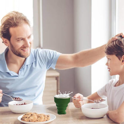 Collapsible Cup-Silicone Foldable Expandable Folding Drinking Cups-Reusable Portable Mugs-Cup For Travel, Camping, Hiking, Survival, Car, Picnic, Beach, Holiday Vacation, Outdoor Dark Green