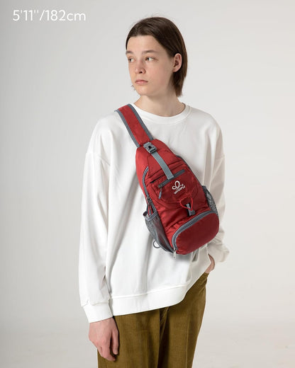 WATERFLY Packable Small Crossbody Sling Backpack Shoulder Chest Bag Daypack for Hiking Traveling