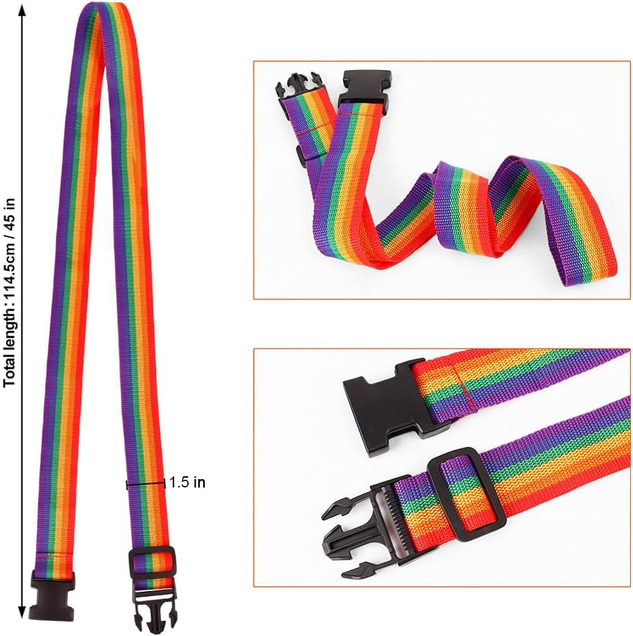 4Pack Add Bag Luggage Straps to Connect Two Suitcases, Adjustable Luggage Belt Connector for Carry On, Travel Attachment Accessories for Connect Your 3 Luggages, Multicolor