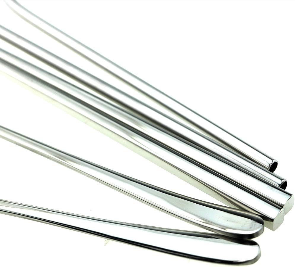 7 Pcs Portable Flatware Set, 304 Stainless Steel Cutlery Set Travel Utensils Set w/Pouch Fork Spoon Chopsticks Straws for Travel Camping Office School, Dishwasher Safe & Eco-Friendly (Silver)