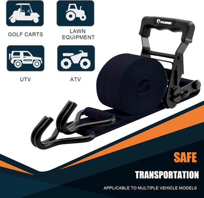 6 Pack 2 inch Ratchet Straps Heavy Duty J Hook 2 in x 15ft with Strong Ratcheting, Cargo Load Tie Down Strap 2200lbs Working Load for Trucks Black