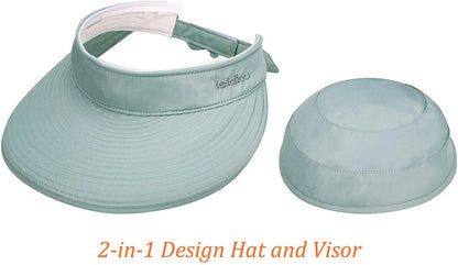 HINDAWI Sun Hats for Women with UV Protection Wide Brim Sun Hat Visor Summer Beach Outdoor Foldable Womens Cap