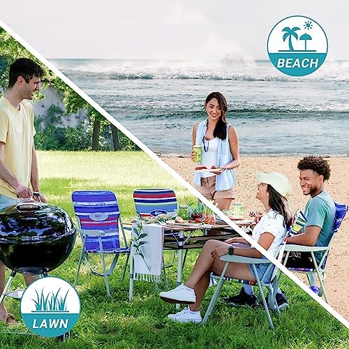#WEJOY Folding Beach Chairs for Adults, High Back Lightweight for Camp Lawn