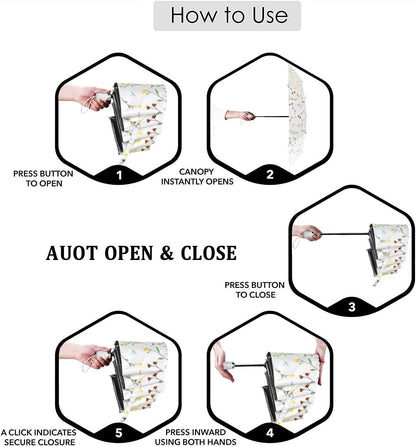 Cuby UV Sun Umbrella Compact Folding Travel Umbrella Auto Open and Close for Windproof, Rainproof & 99.9% UV Protection Parasol with Black Anti-UV Coating