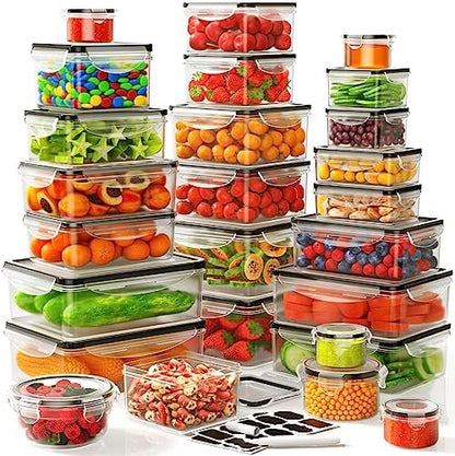 52 PCS Food Storage Container with Lid Airtight (26 Lids & 26 Containers)