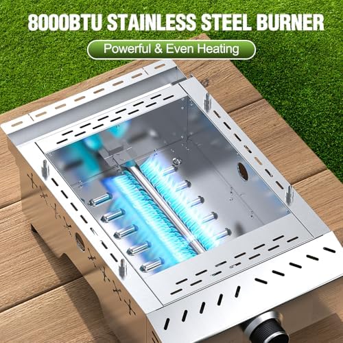 COWSAR Portable Gas Grill 8000 BTU 304 Stainless Steel Propane BBQ Griddle