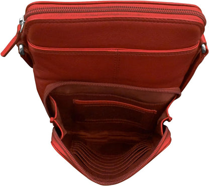 ili New York Genuine Leather Crossbody Bags for Women - Premium RFID Blocking Shoulder Bag Organizer with Adjustable Strap