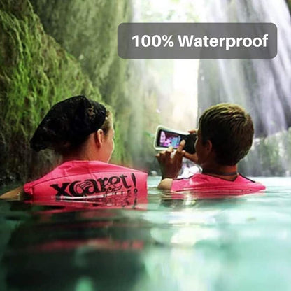 AquaVault 100% Waterproof Floating Smart Phone Case & Money Pouch - Fits All Phones - Made from Premium Heavy Duty PVC for Added Drop Protection - Includes Adjustable Neck Strap. Pink