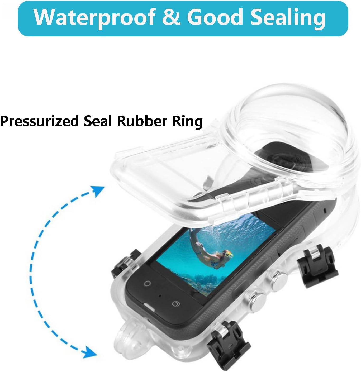 Invisible Dive Case Compatible for Insta360 X4 Dive Housing Case 50m 164ft Waterproof Case Cover Underwater Protective Shell with Bracket Accessories for Insta360 X4 Action Camera