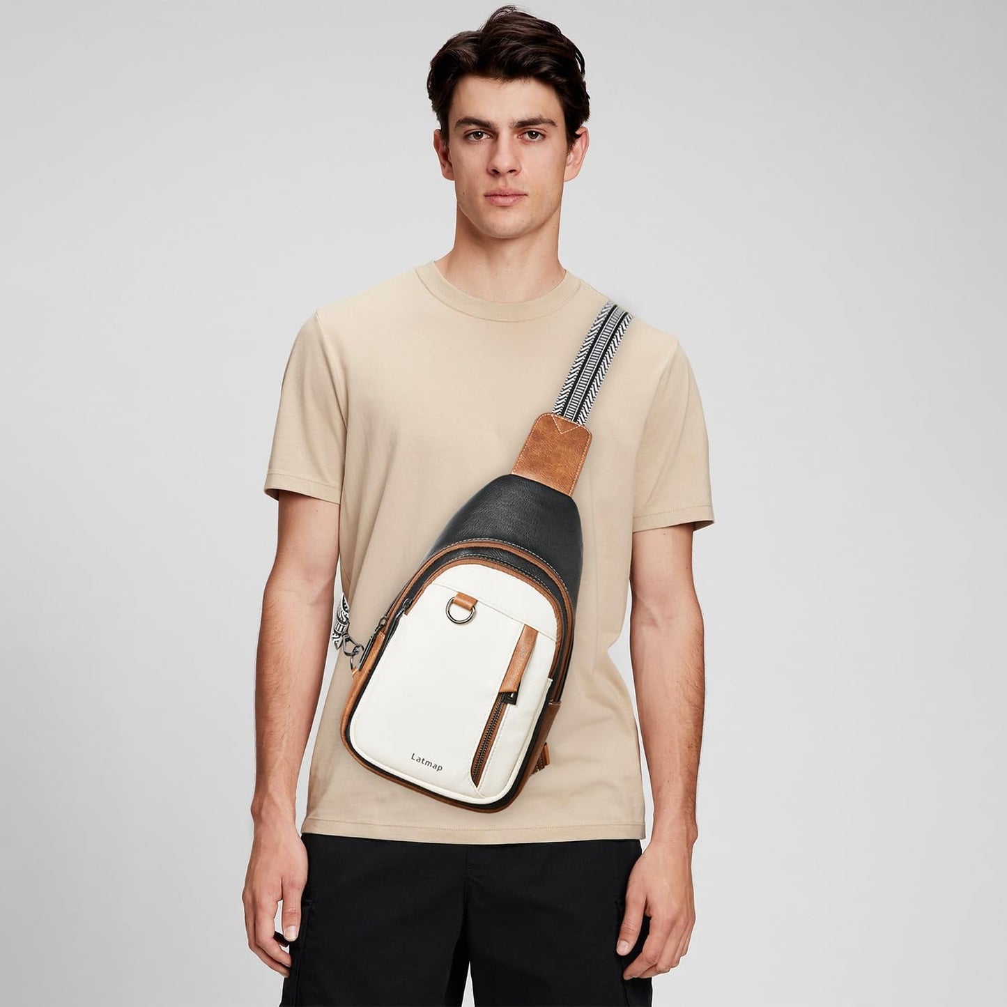 7L Sling Bag for Women Men Leather Small Sling Backpack Daypack Anti Theft Fanny Pack Crossbody Purse Travel