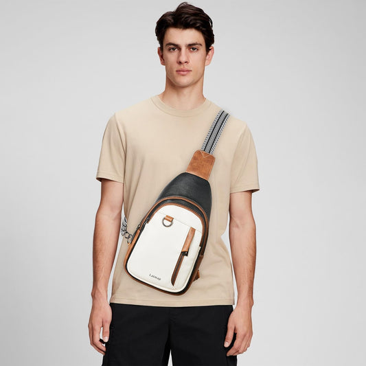 7L Sling Bag for Women Men Leather Small Sling Backpack Daypack Anti Theft Fanny Pack Crossbody Purse Travel