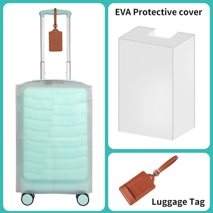 22×14×9 Airline Approved Carry On Luggage with Front Open Pocket Expandable, Spinner Wheels, ABS+PC Hardshell Small 20inch Suitcase with Protective Cover and Luggage Tag, Mint Green