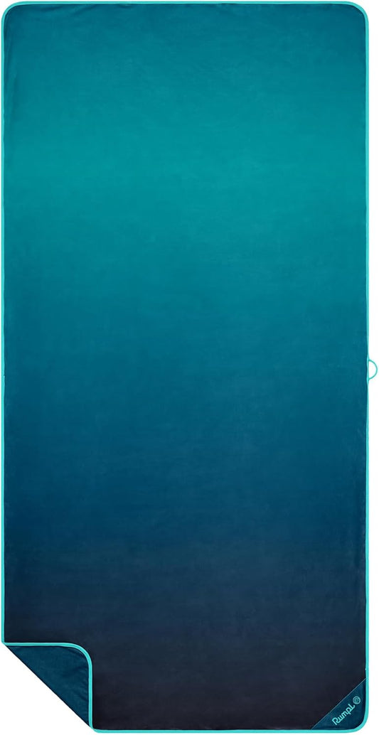 Rumpl Tech Towel Quick-Dry Towel for Travel, Beach, and Camp, Ocean Fade