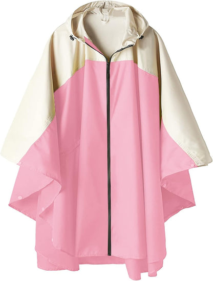 SaphiRose Unisex Rain Poncho Hooded Waterproof Raincoat for Adults Women