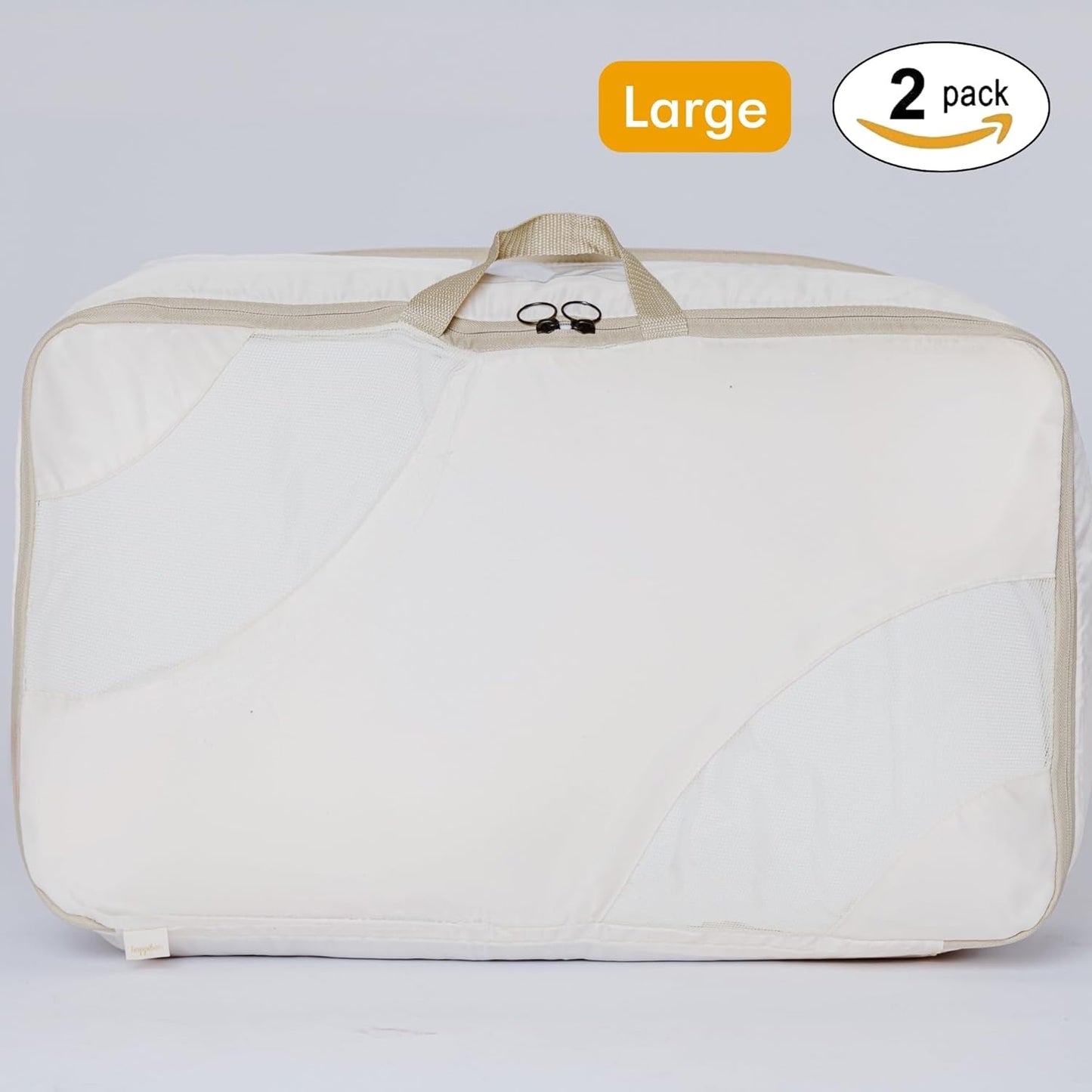 2-pack XXL Comforter Storage Bag - Space Saving Compression Bag for Pillows, Blankets, Bedding -Collapsible Extra Large Mesh Packing Cube - Queen King (2-pack Large Size 28x20x11")