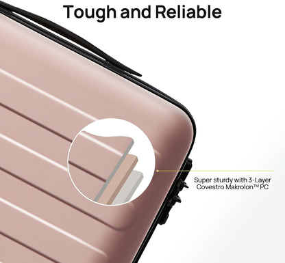Carry on Luggage 22 X 14 X 9 Airline Approved, 20 Inch Luggage for 3-5 Days Travel, Double Spinner Wheels, 100% Hardshell PC, TSA Lock (04-Pink (Basic), Checked 28-Inch)