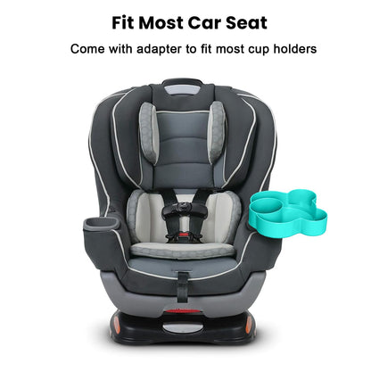 BlueOrigin Car Seat Snack Tray - Travel Tray for Kids Car Seat, Stroller, Booster and Anywhere with a Cup Holder, Toddler Road Trip Essentials Food Plate for Snacks, Toys, Entertainment (Teal)