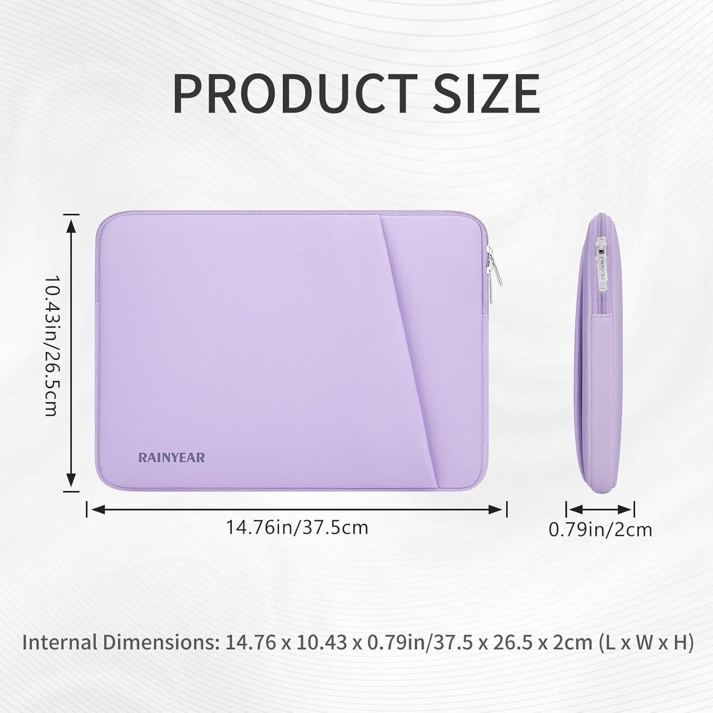 RAINYEAR Laptop Sleeve Case with Front Pocket, 15 16 Inch Protective Portable Case with Front Pocket, Briefcase Laptop Bag Cover Compatible for MacBook Pro/Max M4 M3 M2 M1 2025 2024 2023 2022, Purple