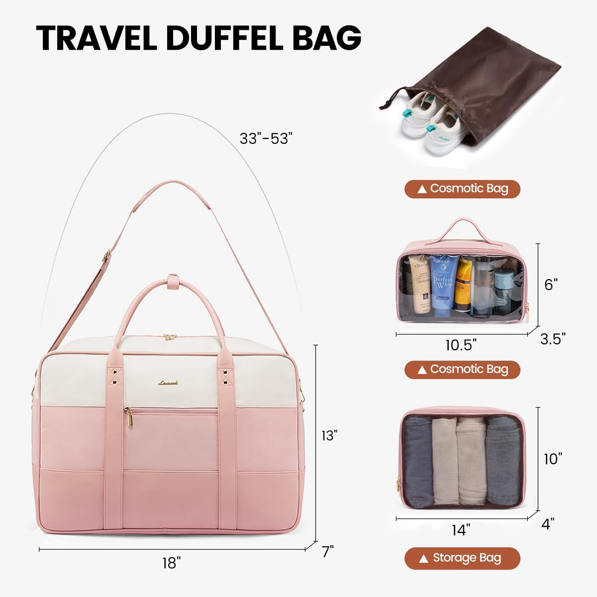 LOVEVOOK Weekender Travel Duffel Bag with Laptop Compartment, Personal Item Duffle Bags for Women, Overnight Bag with Toiletry Bag, Yoga Gym Bag with Wet Pocket, Hospital Bag for Labor and Delivery