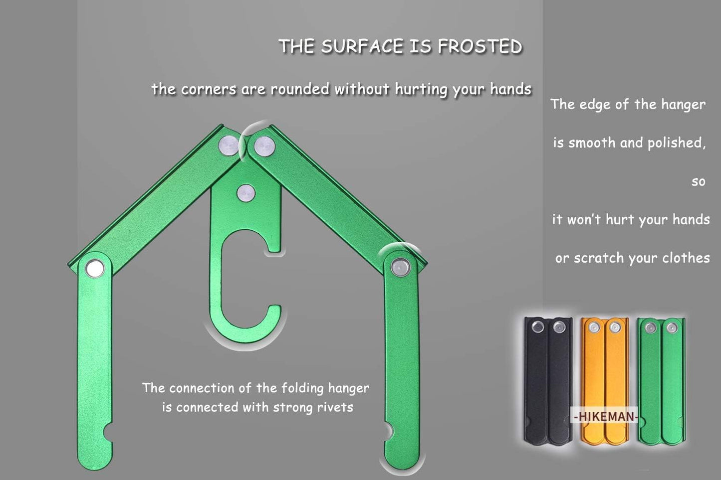 Hikeman Travel Hangers Metal Heavy Duty Folding Hangers for Wet Clothes Portable Space Saving Travel Accessories for Camping Cruise Hotel (3, Black)