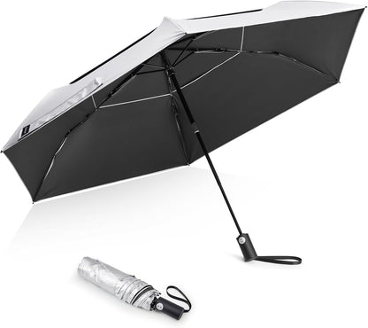 G4Free 43 Inch Travel Umbrella Ultralight UPF 50+ UV Protection Compact Sun Umbrella, Double Canopy Super Slim Small Portable Automatic Anti-bounce Close