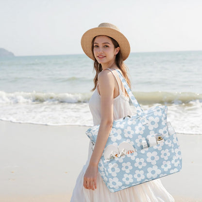 Beach Pool Bags Tote for Women Ladies Large Gym Tote Carry On Bag With Wet Compartment for Weekender Travel Waterproof