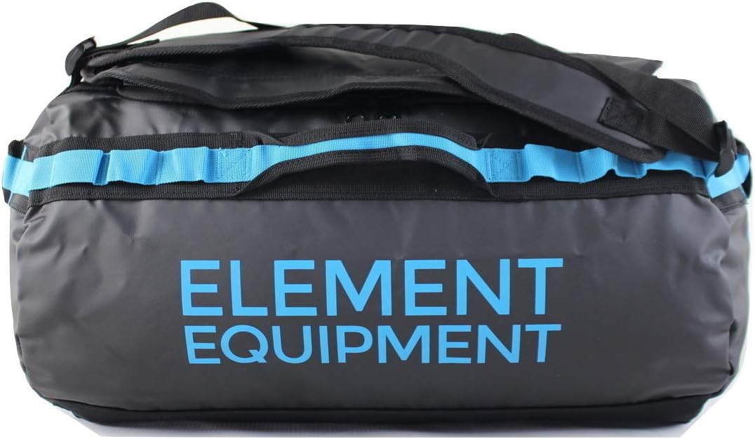 Element Equipment Trailhead Duffel Bag Shoulder Straps Waterproof Black/Blue Small