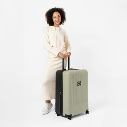 Sherpani Meridian, 29 Inch Travel Hardside Luggage, Durable Hardshell Luggage, Expandable Suitcase with 4 Double Spinner Wheels, Checked Luggage for Women (Sage)