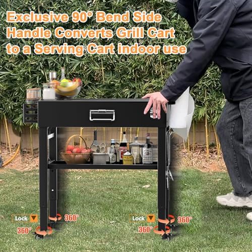 Quick-Fold Grill Cart for Ninja Woodfire & Blackstone