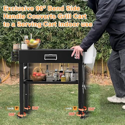 Quick-Fold Grill Cart for Ninja Woodfire & Blackstone
