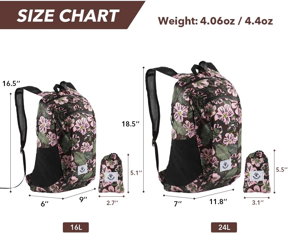 4Monster Hiking Daypack,Water Resistant Lightweight Packable Backpack for Travel Camping Outdoor