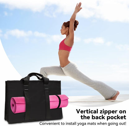 Closeable Tote Bag with 12 Pockets,Thick Bottom Support & Adjustable Strap,Water-Resistant