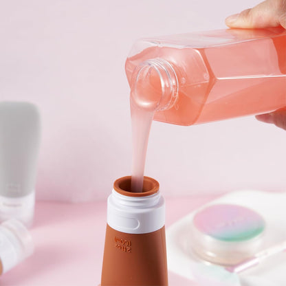 INSFIT Portable Travel Bottles, TSA Approved Leak Proof Containers for Toiletries, BPA Free Refillable Accessories for Shampoo, Body Wash, Liquids (4 Pack)