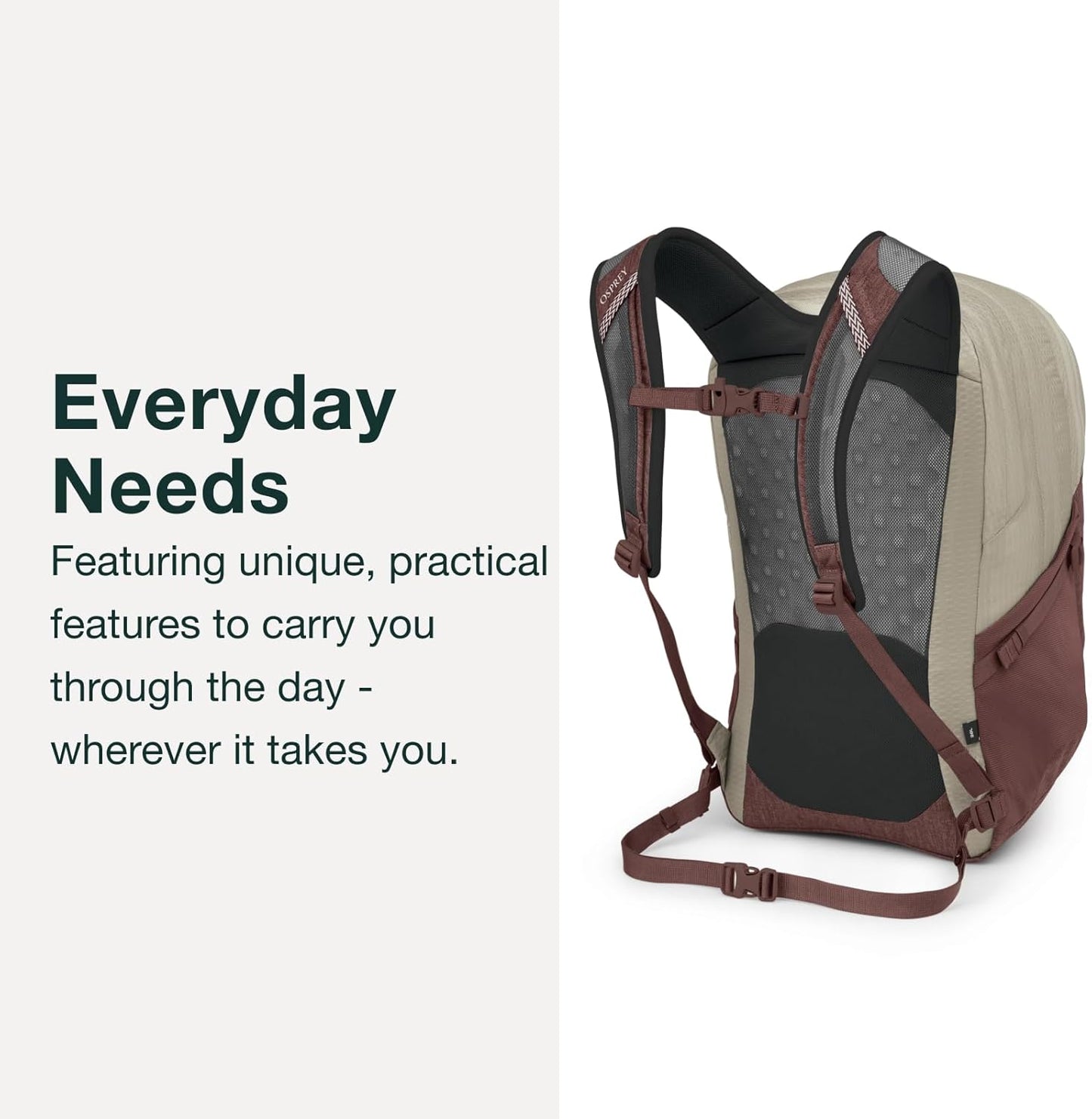 Osprey Comet Laptop Backpack, Alpaca Tan/Latte Brown Heather