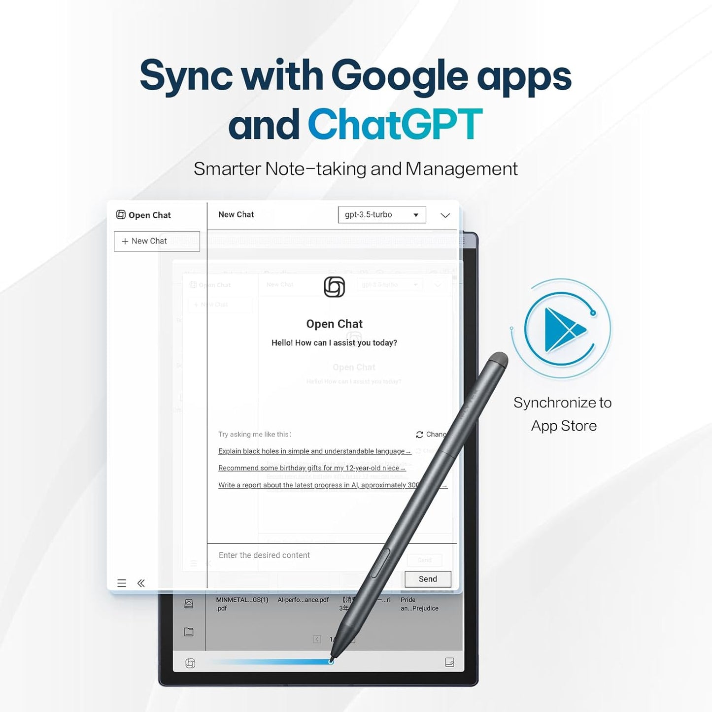 AINOTE Air 2, 8.2-inch AI Note-Taking Tablet E Ink Tablet with 24 Level Adjustable Light,Electronic Notebook with Pen,Voice-to-Text Transcription, Multi-Languages Chatgpt Support, for Meetings,Study.