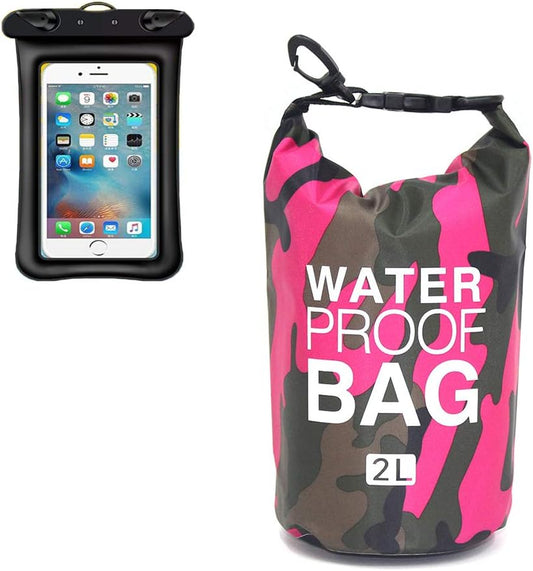 Waterproof Dry Bag 2L/5L/10L/15L/20L/30L, Roll Top Sack Keeps Gear Dry for Kayaking, Rafting, Boating, Swimming, Camping, Hiking, Beach, Fishing with Free Waterproof Phone Case